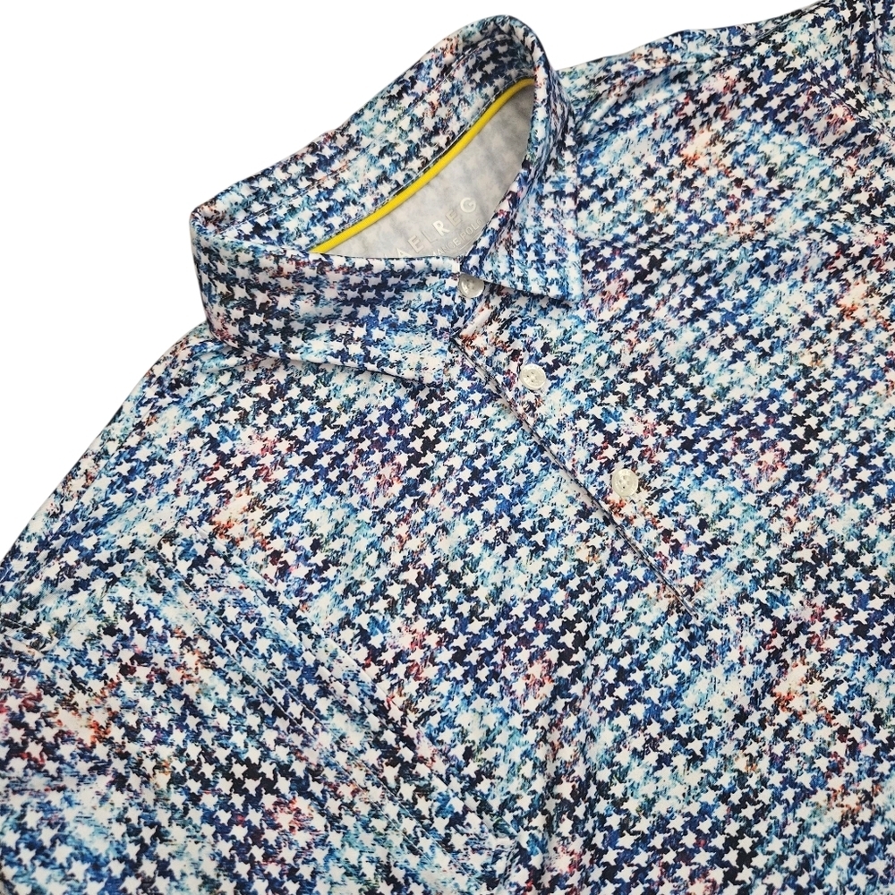 Maelreg Performance Men Golf Polo Shirt SS‎ Stars Size Med Patriotic 4th of July